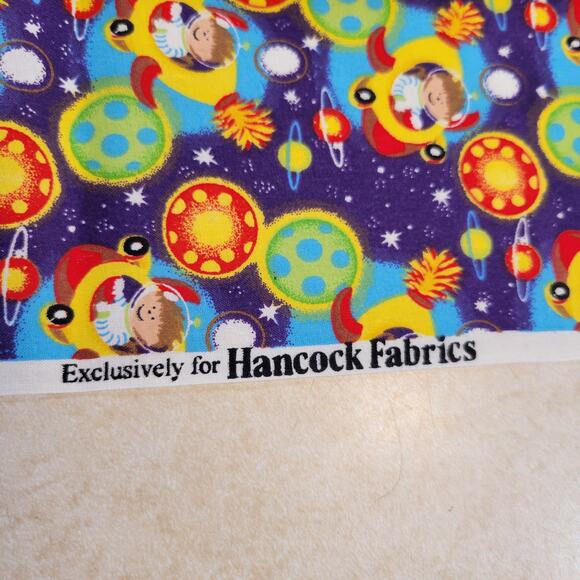 Cotton Fabric Child in Spaceship Space Planets Stars 1 Yd x 44” Hancock Fabrics - Picture 8 of 10